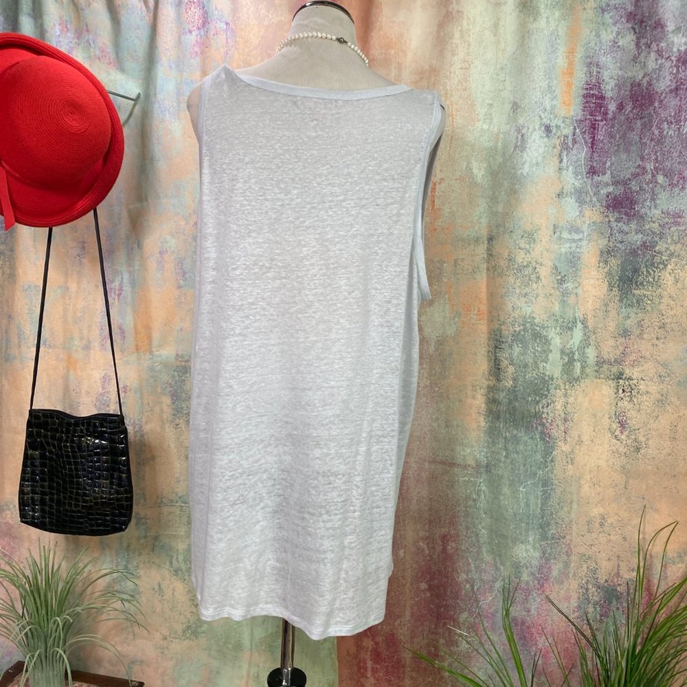 📌Philosophy Light Gray Linen Top & Tank top under - Picture 5 of 14